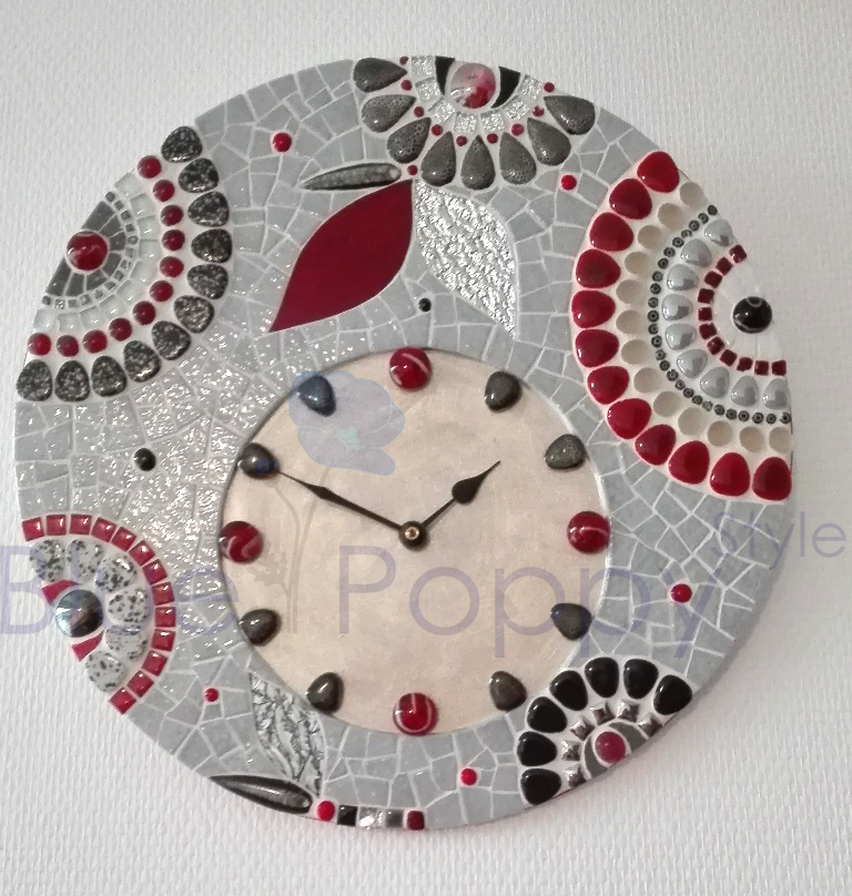 Horloge mosaïque Cardinal